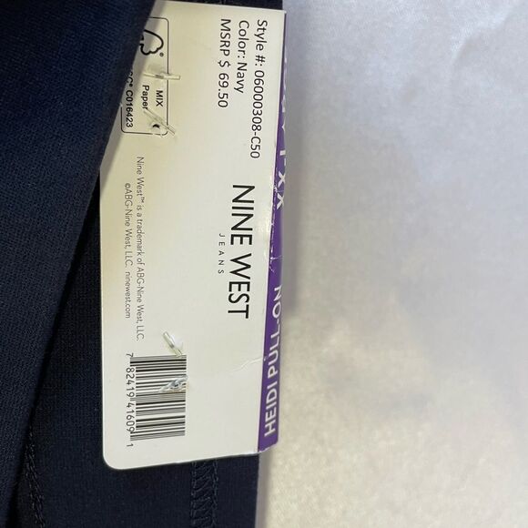 Nine West Heidi Pull on Pants, Navy , XXL, NWT, Skinny - Picture 4 of 9